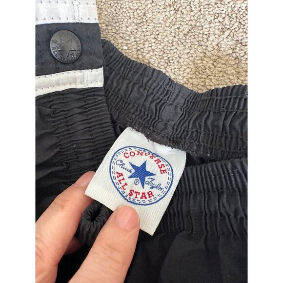 Boys Y2K Converse button up leg black track pants yl - Picture 4 of 4